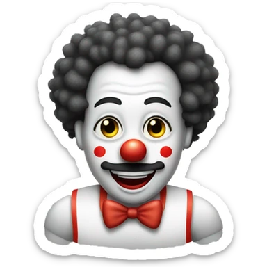 Clown wearing a tank top which has hairy armpits with a bowling pin on its head sticker