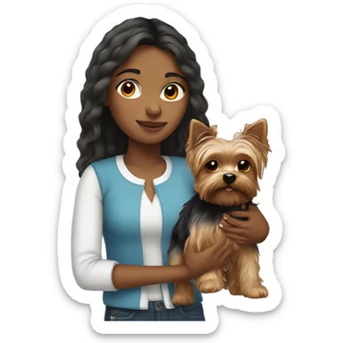 Spanish girl with yorkie sticker