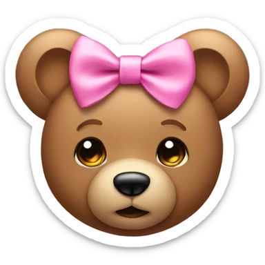 Teddy bear with pink bow  sticker