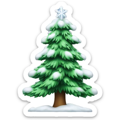 Christmas tree with snow on it sticker