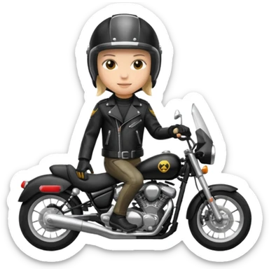 Jul qui fe le signe jul sur une moto sticker