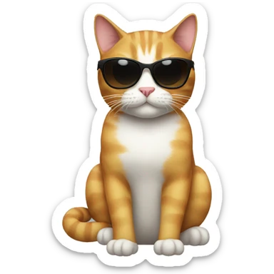 Cat with sunglasses sticker