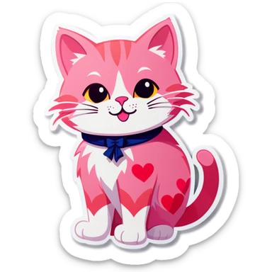 Gatto rosa con questo cuore💖 sticker
