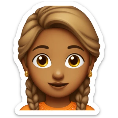 Caramel Indian girl with orange shirt sticker