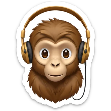 Kulaklıklı maymun sticker