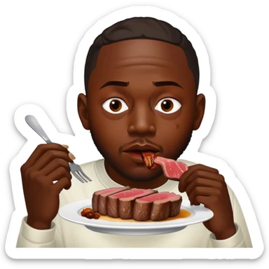 Kendrick Lamar eating steak sticker
