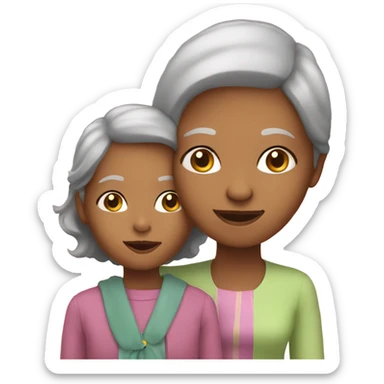 Grandmother with a girl sticker