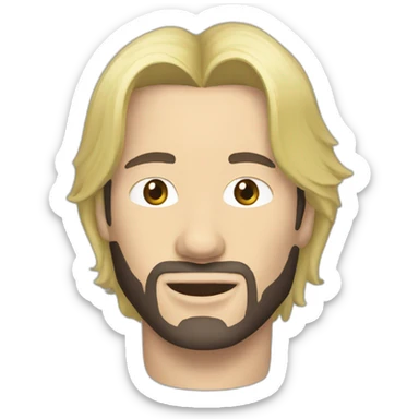 Young Keanu Reeves with blonde hair sticker