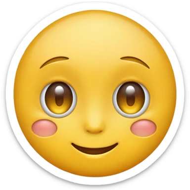 Emoji, yellow round, one eye winking face sticker