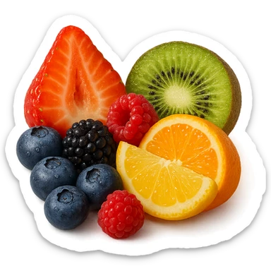 porzione di frutta fresca, iperrealistico 4k sticker