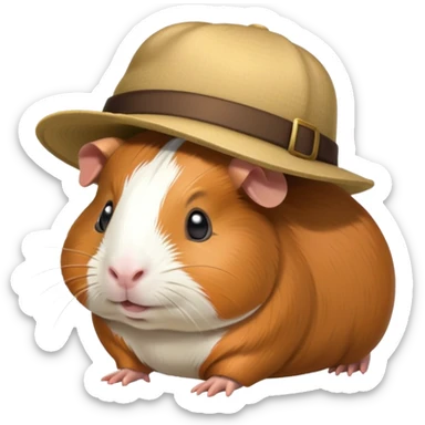 guinea pig wearing a hat sticker