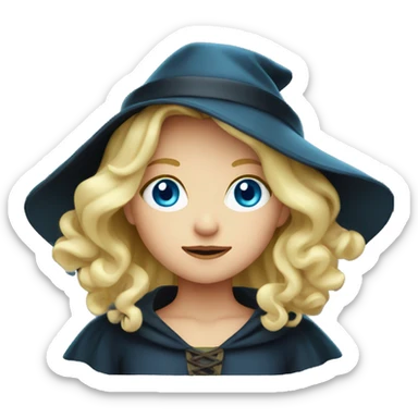 blond girl witch blue eyes sticker