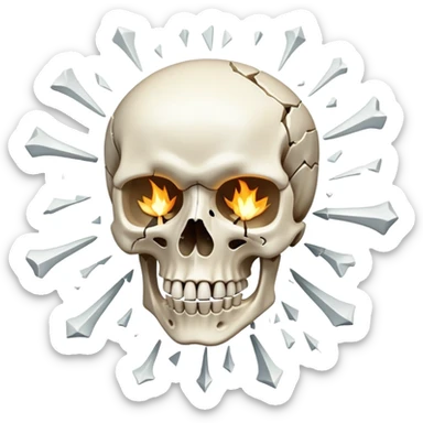 Skeleton head explode sticker