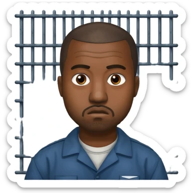 kanye west in prison uniform sticker