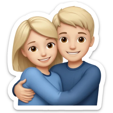 Boy and girl hugging each other in love sticker