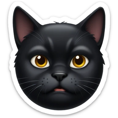 grumpy black cat sticker