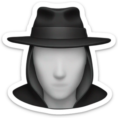 black hat only no face sticker