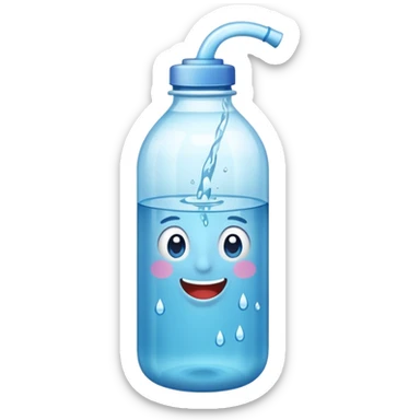 una botella de agua normal  sticker