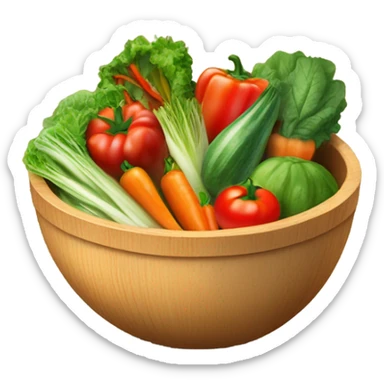 Vegetable salad in a wooden bowl sticker