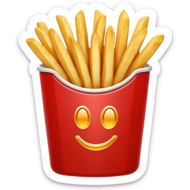 fries in a red container sticker