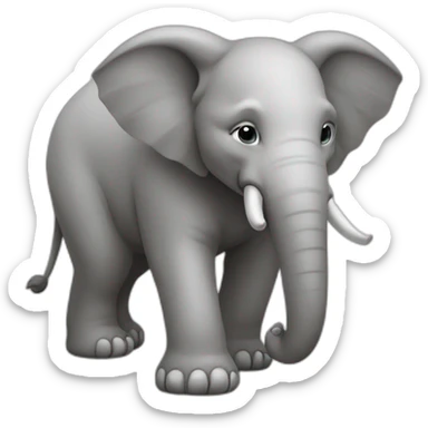 renard argenté sur éléphant sticker