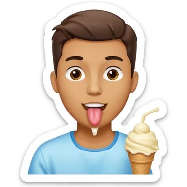 Uomo che lecca il gelato sticker