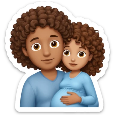 A pregnant Argentinian man with brown curly hair sticker