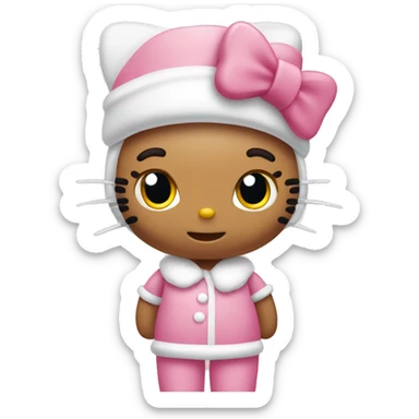 Hello kitty light pink Christmas  sticker