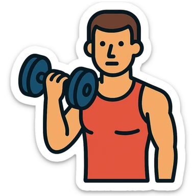 A sportsman who is dedicated to his workout routine and spend a lost of time at the gym sticker