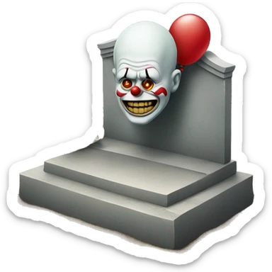 Grave with clown sticker