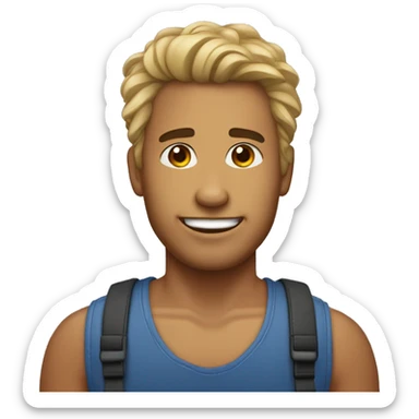 Crie um menino de cabelo curto alegre de óculos  sticker