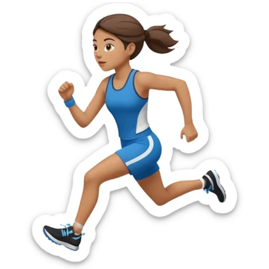 emoji de mulher com roupa de ginástica correndo para o lado sticker