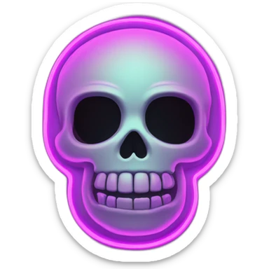 neon sign skull sticker