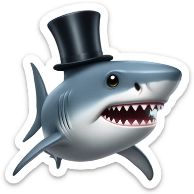 Shark with a top hat sticker