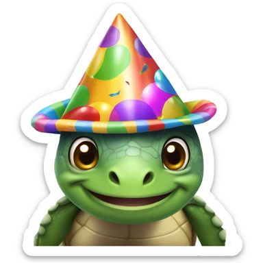 Turtle celebrating sticker