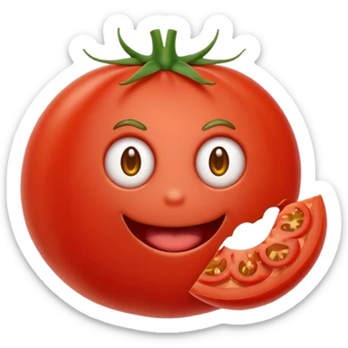 Has un emoji un jitomate peleando con un pepperoni sticker