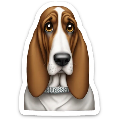 Dog basset hound full-height with shemagh sticker