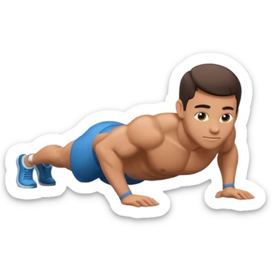 cartoon doing a push up sticker