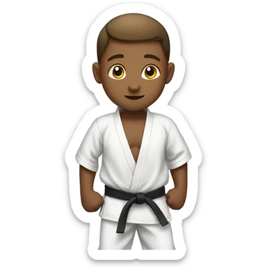judo boy with big ears sticker