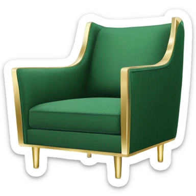 Green and gold accent chair sticker