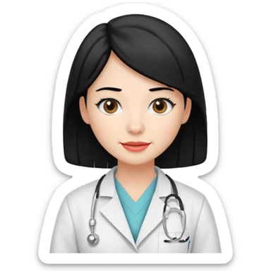 estudiante mujer de odontología con el cabello negro  sticker