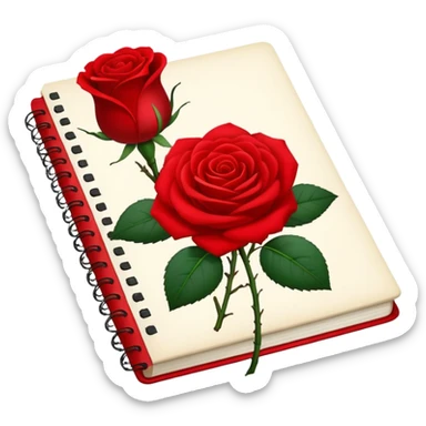 notebook and Rose sticker