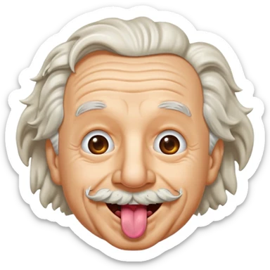 Einstein stick out your tongue sticker