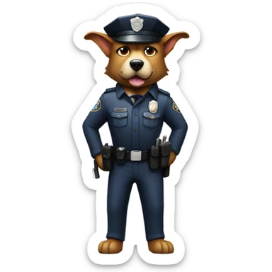 A dogman been a police sticker