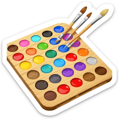 Palette with brushes sticker