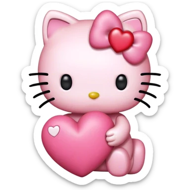 hello kitty with heart sticker