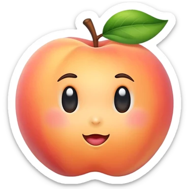 cute peachy peach with curve sticker