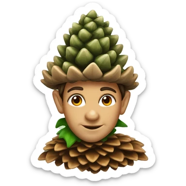 pine cone elf sticker
