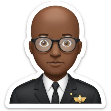 Bald black man with glasses secret service  sticker