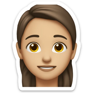 A relieved brunette thinking “Phew!” sticker